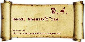 Wendl Anasztázia névjegykártya